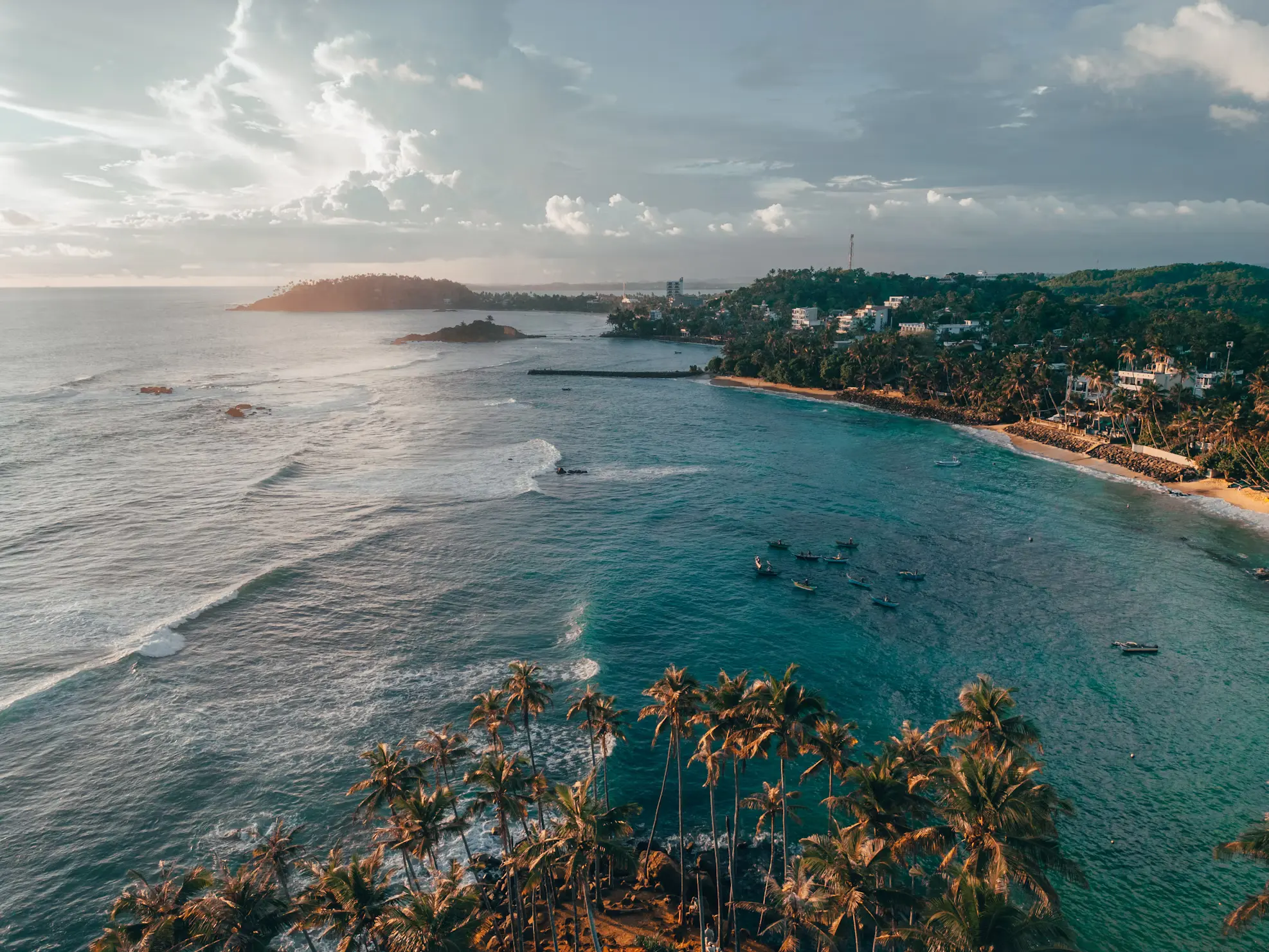 Aerial view of Unawatuna Beach